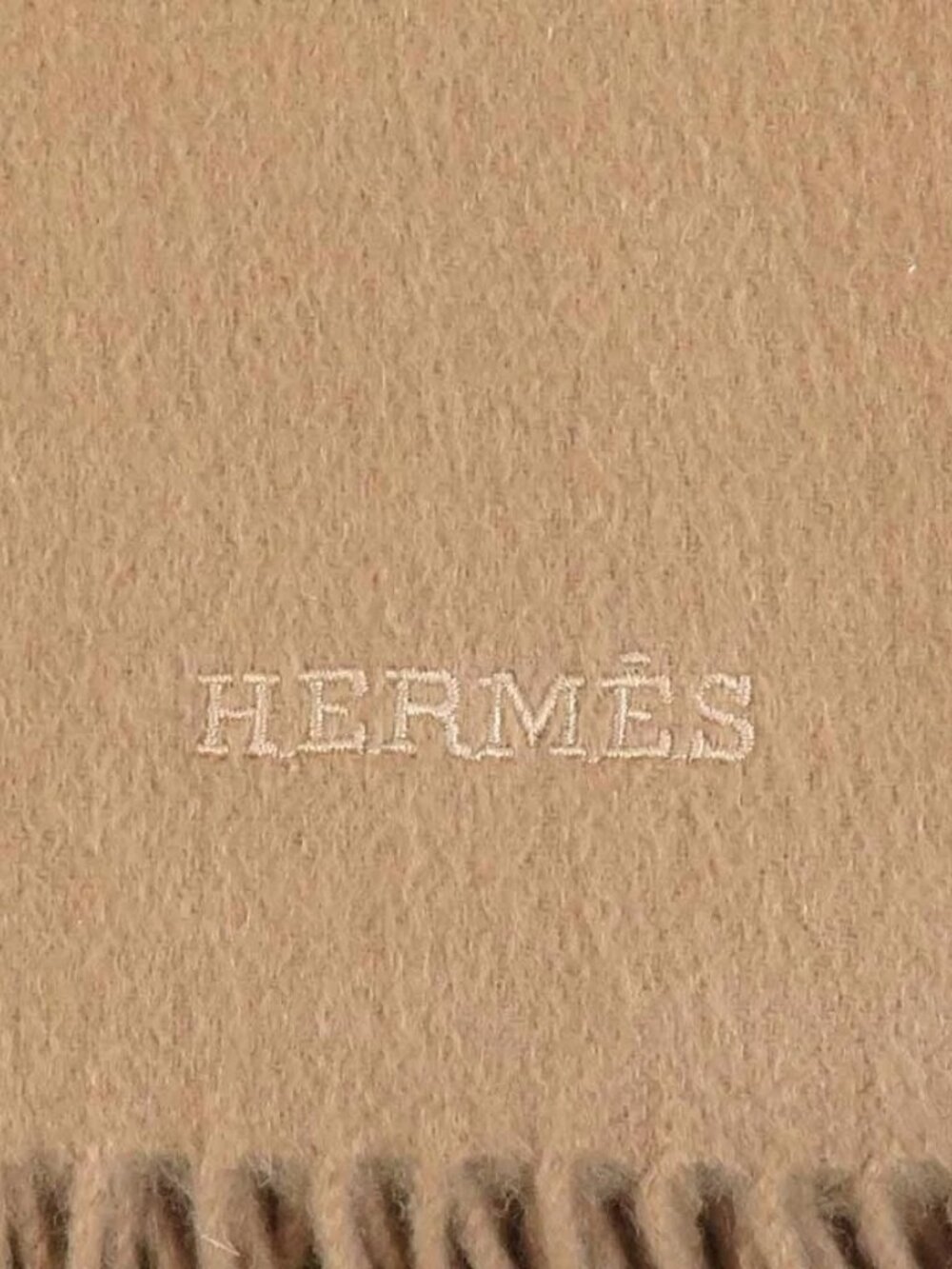 Auth HERMES Blanket Beige Brown Cashmere/Wool - Picture 7 of 8